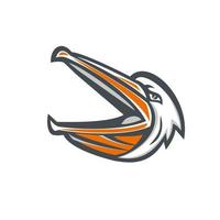 Angry Pelican Head Shouting Retro vector