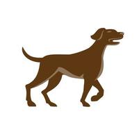 English Pointer Dog Pointing Up Retro vector