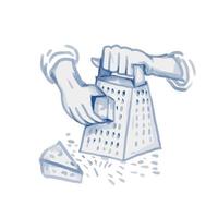 Handheld Cheese Grater Grating Watercolor vector