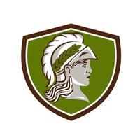 Minerva Head Crest Retro vector