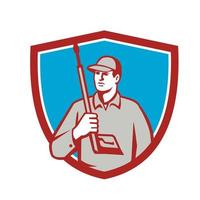 Power Washer Pressure Washing Gun Crest Retro vector