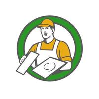 Plasterer Masonry Trowel Circle Retro vector