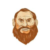 Man Bearded Face Retro vector