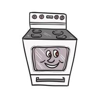 Oven Smiley Face Cartoon vector