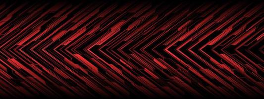 Abstract red circuit cyber black arrow direction geometric technology design futuristic background vector