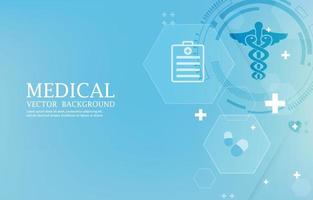 Medical technology vector background.geometric hexagon shape.medical icons.blue wallpaper