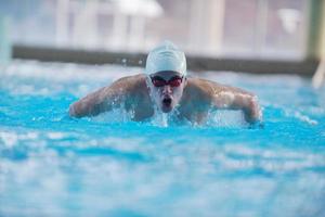 Swimmer in pool photo