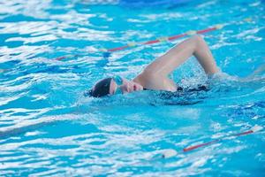 Swimmer in pool photo