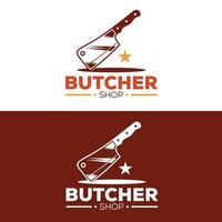 plantilla de logotipo de carnicería, diseño de vector de cuchillo