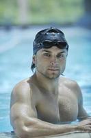 Male swimmer portrait photo