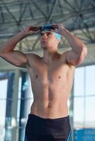 Male swimmer portrait photo