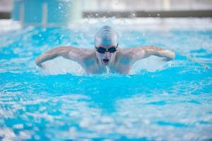 Swimmer in pool photo