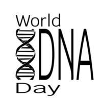 World DNA Day, schematic image of dna spiral for postcard or poster vector