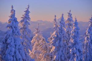 paisaje de invierno de montaña foto