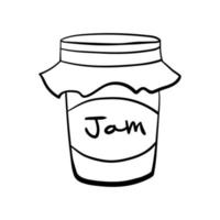 Hand Drawn Mason Jar. Sketch Jar with lid. Vector outline doodle illustration isolated on white