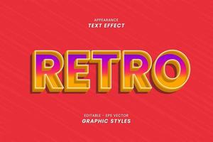 Editable Text Effect - Retro Words with Modern Theme. vector