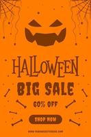 flat design Halloween sale banner illustration vector
