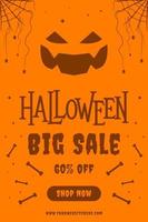 flat design Halloween sale banner illustration vector