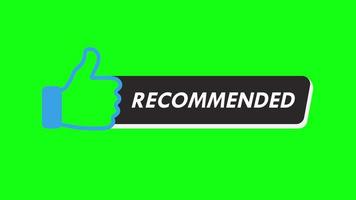 Recommended Thumb Up Green Screen Lower Third Video Element