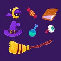 Set of halloween element vector image