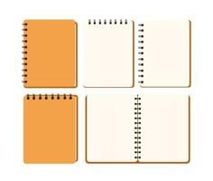 set of spiral notepad. vector illustration