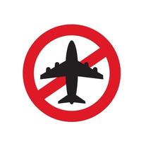 icono de prohibición de avión. ilustración vectorial vector