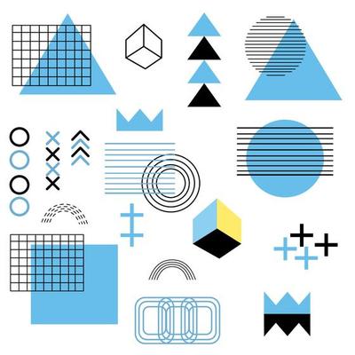 Memphis graphic retro graphic vector illustration
