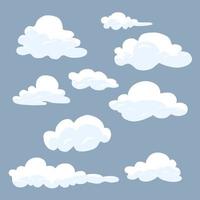 Clouds set isolated on a blue background vector
