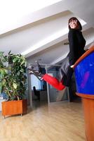 Business woman jumping photo