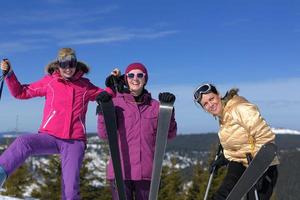 winter season fun with group of girls photo