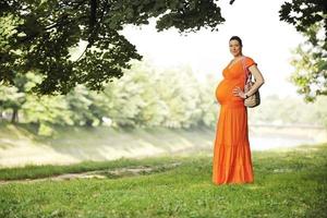 Happy pregnancy portrait photo