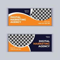 Digital Marketing Agency Banner Design Set of Two Professional Corporate Business Banners Design Modern Cover Banner Layout Template vector