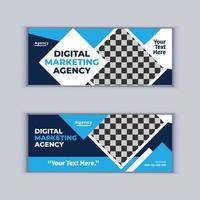 Digital Marketing Agency Banner Design Set of Two Professional Corporate Business Banners Design Modern Cover Banner Layout Template vector