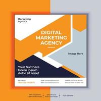 Digital Marketing Agency Corporate Social Media Post Banner Design, Modern Layout Vector Template, Set of Two Professional Business Square Banner Design