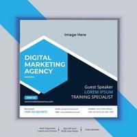 Digital Marketing Agency Corporate Social Media Post Banner Design, Modern Layout Vector Template, Set of Two Professional Business Square Banner Design