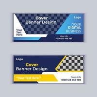 diseño de banner de agencia de marketing digital conjunto de dos banners de negocios corporativos profesionales diseño plantilla de diseño de banner de portada moderna vector