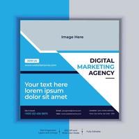 Digital Marketing Agency Corporate Social Media Post Banner Design, Modern Layout Vector Template, Set of Two Professional Business Square Banner Design