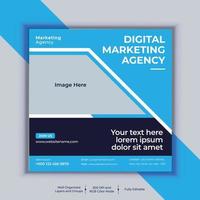 Digital Marketing Agency Corporate Social Media Post Banner Design, Modern Layout Vector Template, Set of Two Professional Business Square Banner Design