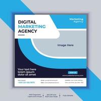 Digital Marketing Agency Corporate Social Media Post Banner Design, Modern Layout Vector Template, Set of Two Professional Business Square Banner Design