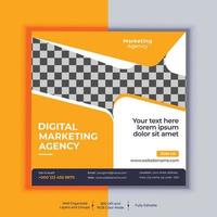 Digital Marketing Agency Corporate Social Media Post Banner Design, Modern Layout Vector Template, Set of Two Professional Business Square Banner Design