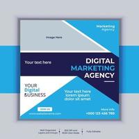 Digital Marketing Agency Corporate Social Media Post Banner Design, Modern Layout Vector Template, Set of Two Professional Business Square Banner Design