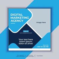 Digital Marketing Agency Corporate Social Media Post Banner Design, Modern Layout Vector Template, Set of Two Professional Business Square Banner Design