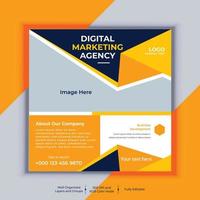 Digital Marketing Agency Corporate Social Media Post Banner Design, Modern Layout Vector Template, Set of Two Professional Business Square Banner Design