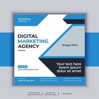 Digital Marketing Agency Corporate Social Media Post Banner Design, Modern Layout Vector Template, Professional Business Square Banner Design