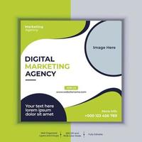 Digital Marketing Agency Corporate Social Media Post Banner Design, Modern Layout Vector Template, Professional Business Square Banner Design