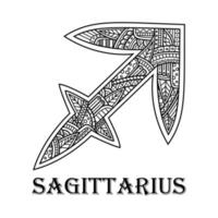 Sagittarius line art vector