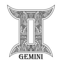 Gemini line art vector