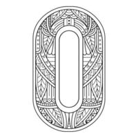 Number zero line art vector