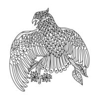 Eagle line art vector