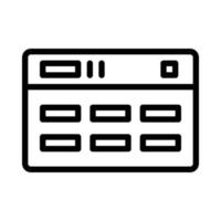 icono de calendario. signo de calendario y símbolo en el icono de estilo de línea. vector